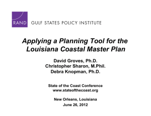 Applying a Planning Tool for the Louisiana Coastal Master Plan