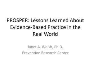 PROSPER: Lessons Learned About Evidence-Based Practice in the Real World