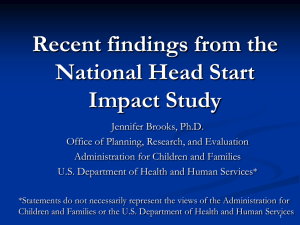 Recent findings from the National Head Start Impact Study