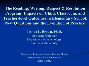 The Reading, Writing, Respect &amp; Resolution Teacher-level Outcomes in Elementary School,