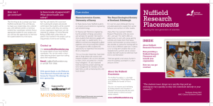 Nuffield Research Placements How can I