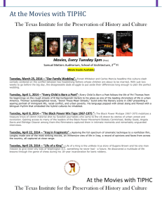 At the Movies with TIPHC  Movies, Every Tuesday 5pm