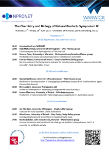 The Chemistry and Biology of Natural Products Symposium IX Thursday 25