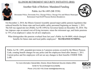 Another Side of Reform: Mandated Funding ILLINOIS RETIREMENT SECURITY INITIATIVE (IRSI)