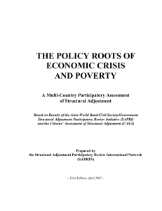 THE POLICY ROOTS OF ECONOMIC CRISIS AND POVERTY