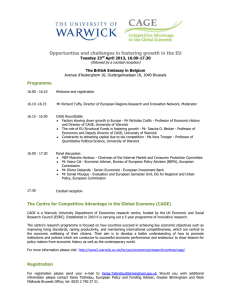 Opportunties and challenges in fostering growth in the EU  Programme Tuesday 23