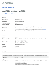 Anti-TLR3 antibody ab84911 Product datasheet 1 References 1 Image