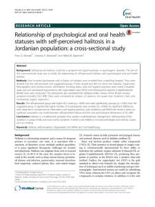 Relationship of psychological and oral health Jordanian population: a cross-sectional study