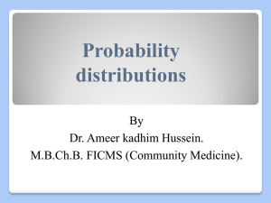 Probability distributions By Dr. Ameer kadhim Hussein.