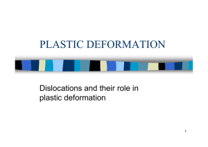PLASTIC DEFORMATION Dislocations and their role in plastic deformation 1
