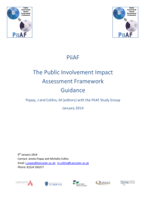 PiiAF The Public Involvement Impact Assessment Framework