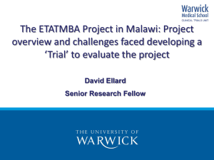 The ETATMBA Project in Malawi: Project ‘Trial’ to evaluate the project