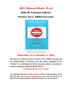 2015 Banned Books Week John B. Coleman Library Prairie View A&amp;M University