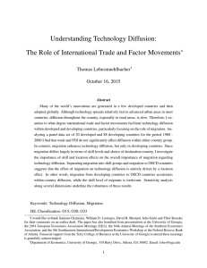 Understanding Technology Diffusion: The Role of International Trade and Factor Movements ∗