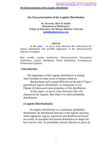 On Characterization of the Logistic Distribution