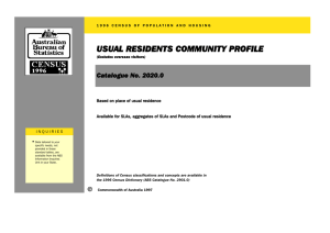 USUAL RESIDENTS COMMUNITY PROFILE Catalogue No. 2020.0
