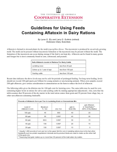 Guidelines for Using Feeds Containing Aflatoxin in Dairy Rations