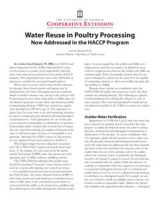 Water Reuse in Poultry Processing Now Addressed in the HACCP Program