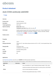Anti-CCR4 antibody ab83250 Product datasheet 1 Image