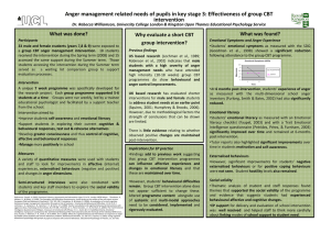 Anger management related needs of pupils in key stage 3: Effectiveness of group CBT  intervention