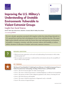 Improving the U.S. Military’s Understanding of Unstable Environments Vulnerable to Violent Extremist Groups
