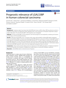 Prognostic relevance of LGALS3BP in human colorectal carcinoma RESEARCH