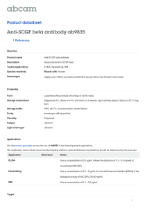 Anti-SCGF beta antibody ab9835 Product datasheet 1 References Overview
