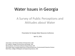 Water Issues in Georgia A Survey of Public Perceptions and