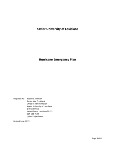 Xavier University of Louisiana Hurricane Emergency Plan
