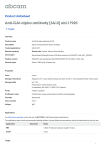 Anti-IL36 alpha antibody [3A12] ab117925 Product datasheet 2 Images Overview