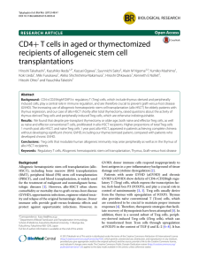 CD4+ T cells in aged or thymectomized recipients of allogeneic stem cell transplantations RESEARCH ARTICLE