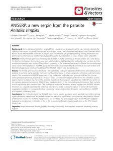 ANISERP: a new serpin from the parasite Anisakis simplex Open Access