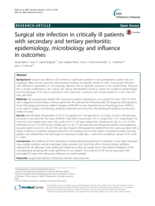 Surgical site infection in critically ill patients epidemiology, microbiology and influence