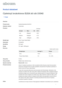 Cysteinyl leukotriene ELISA kit ab133042 Product datasheet 1 Image Overview