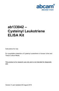 ab133042 – Cysteinyl Leukotriene ELISA Kit