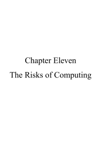 Chapter Eleven The Risks of Computing