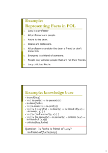 Example: Representing Facts in FOL