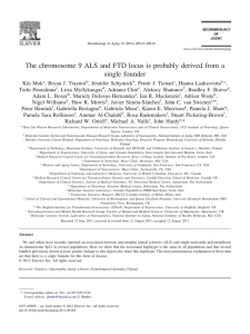 The chromosome 9 ALS and FTD locus is probably derived... single founder