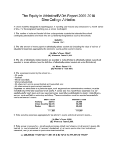 The Equity in Athletics/EADA Report 2009-2010 Dine College Athletics