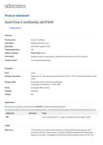 Anti-Cox-3 antibody ab37269 Product datasheet 1 References Overview