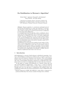 On Stabilization in Herman’s Algorithm � Stefan Kiefer , Andrzej S. Murawski