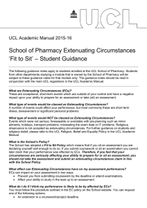 School of Pharmacy Extenuating Circumstances ‘Fit to Sit’ – Student Guidance