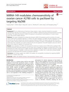 MiRNA-149 modulates chemosensitivity of ovarian cancer A2780 cells to paclitaxel by