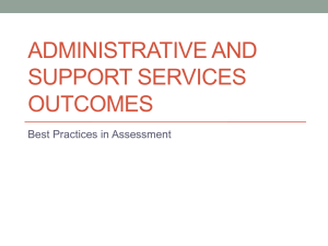ADMINISTRATIVE AND SUPPORT SERVICES OUTCOMES Best Practices in Assessment