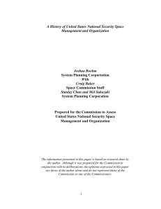 System Planning Corportation A History of United States National Security Space