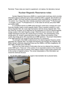 Nuclear Magnetic Resonance notes