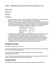 MA931 - MathSys MSc project Presentation Assessment Form