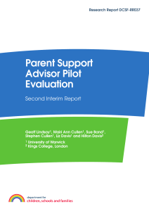 Parent Support Advisor Pilot Evaluation Second Interim Report