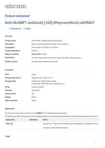Anti-SLAMF7 antibody [162] (Phycoerythrin) ab95827 Product datasheet 2 References 1 Image
