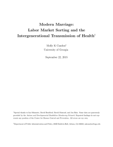 Modern Marriage: Labor Market Sorting and the Intergenerational Transmission of Health †